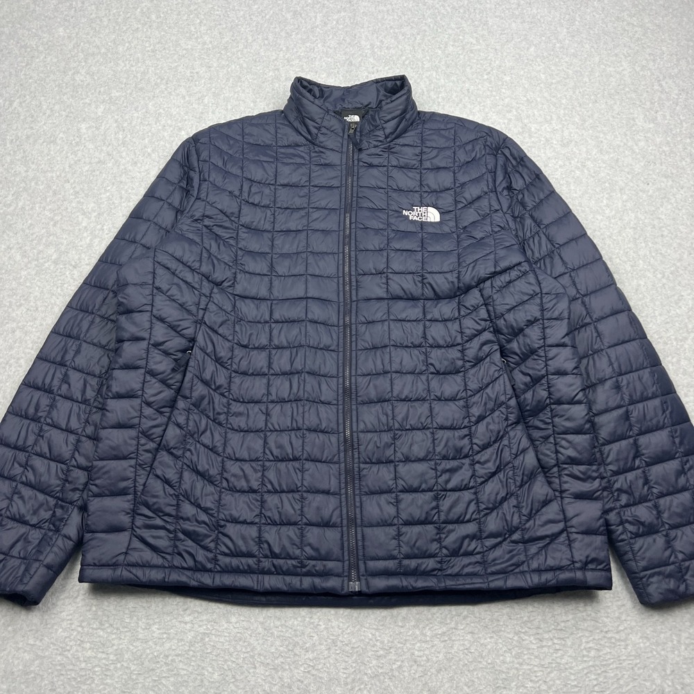 The North Face‎ Thermoball Eco Jacket Men's XL Navy Blue Quilted Full Zip Coat